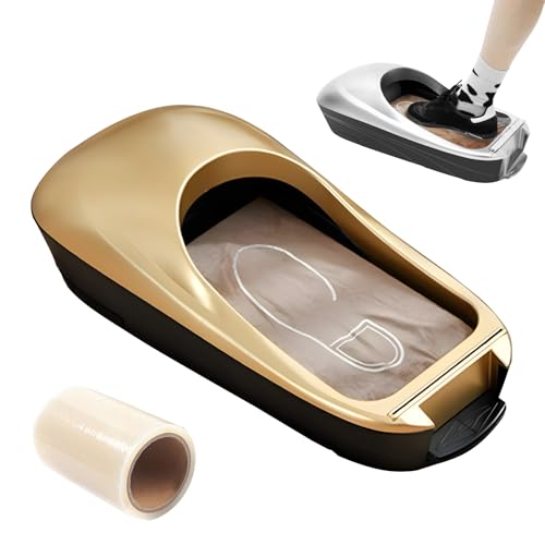 Dispensador automático de la cubierta del zapato, máquina de la película impermeable desechable accionada por el pedal manual para la oficina en casa, incluye el rollo del PE del recuento 500, solució