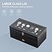 AUTOARK Leather & Velvet 24 Watch Box Glass Top Jewelry Display Drawer Lockable Case Organizer,Removable Black Watch Pillows,Black,MKAW035