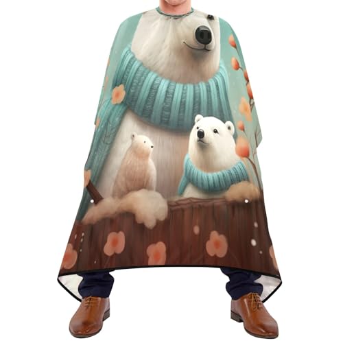 Capa para corte de cabello polar oso impermeable profesional para barbería con cierre ajustable de broche para peinado y peluquería miniatura 1