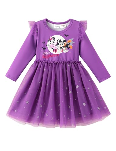 Image of Disney Girls' Tulle Tutu Dress Birthday Party Outfit Baby /Toddler | Officially Licensed, Frozen Elsa, Minnie, Princess, Velvet Top with Belt, Multi-Layer Mesh Skirt, Ruffle Long Sleeve Clothes