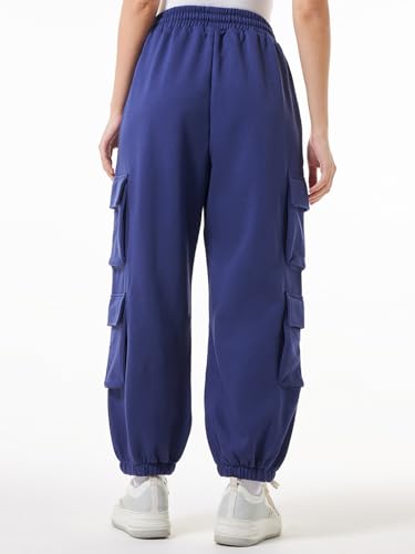 Image of Bewakoof Women's Fleece Super Loose Fit Joggers|Bewakoof Heavy Duty 1.0 | Track pants for woman | Lower for women | Multipurpose | Activewear | Utility Pockets | Lightweight & Flexible Elastic Waist | Casual Joggers | Loose Fit