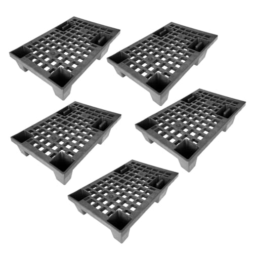 EMPOTEC Pallet Bancale Pedana in Plastica Nera, 60x40x13 cm, Portata Statica 700 kg, Portata Dinamica 300 kg con Bordo Perimetrale, Made in Italy (5)