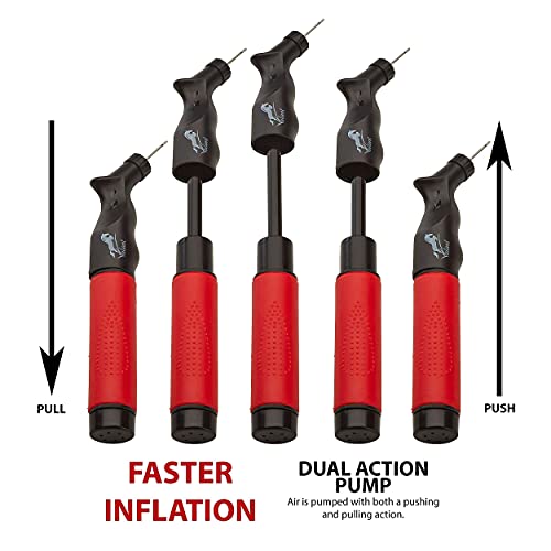 Valiant Sports Ball Pump Inflator With 5 Needles (Pin) And Pouch, Dual Action Hand Held Portable Air Pump With Pins To Inflate Soccer Ball, Football, Volleyball, Rugby-Ball, Netball And Basketball #TOP1