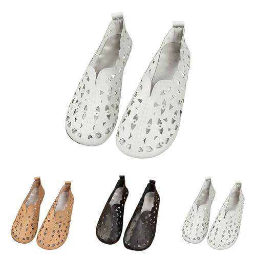 Imagen de 2025 Bailarinas Mujer Verano Comodos Piel Zapatos Planos Vestir Fiesta Elegentes Flores Bailarina Comodas Entretiempo Zapatillas Deportivas sin Cordones Suave Transpirables Calzado Barefoot Mocasines