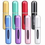 QMET Refillable Perfume Atomizer Travel,8Pcs 5ML Portable Mini Pocket Perfume Atomizer Bottle Spray for Women Mens Small Mister Spray Bottle for Travel Accessories
