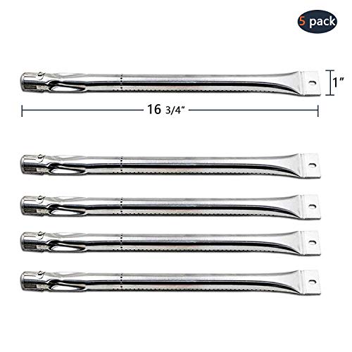 Hongso Replacement Repair Kit For Master Forge 3218Lt, 3218Ltn, L3218, 5 Burner Gas Bbq Grill Ss Burners And Heat Plates (Spe181-5 Sbe601-5) #TOP2