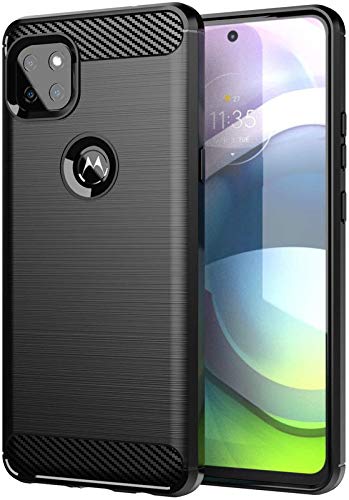 Image of NPRC Hybrid Ultra Slim Protective Case TPU Non-Slip Carbon Fiber Texture Shockproof Case Cover for Moto G 5g - Black