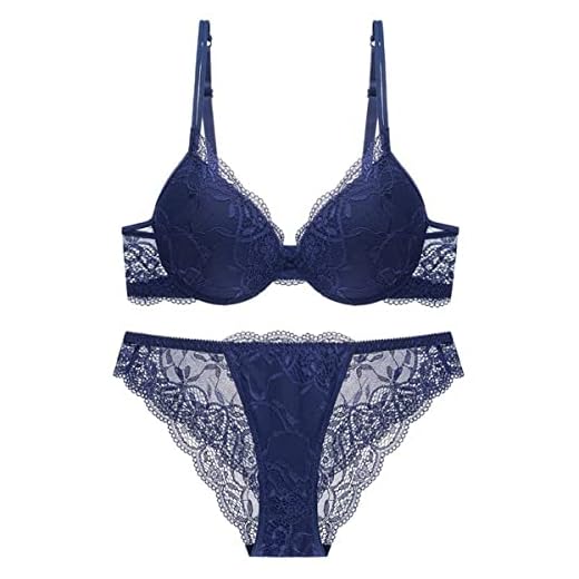 Sencylife Ensemble de Soutiens-Gorge Sexy pour Femme avec Soutien-Gorge Push-up rembourré à Armatures, Bleu, 85B