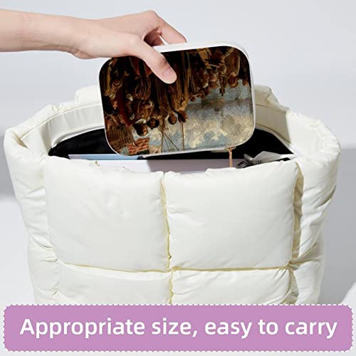 Caja organizadora de joyas pequeña con soporte para collares y pulseras de viaje 5