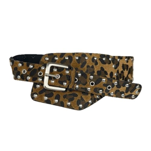 Cinturón leopardo de cuero de 97 cm ideal para looks de fiesta 5