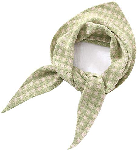 Écharpe triangle à carreaux vert 40x130cm pour femme