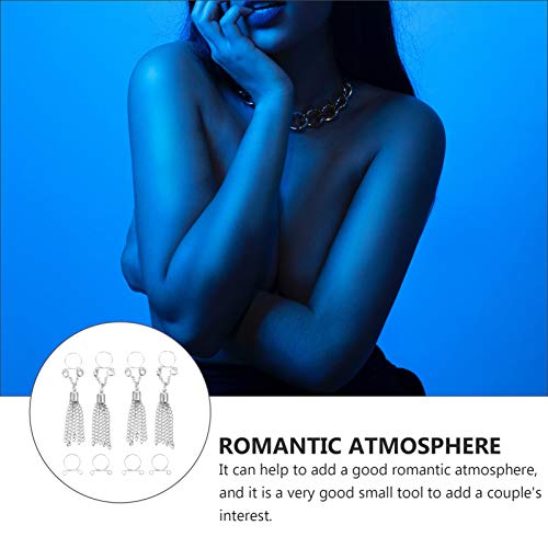 2 pares de anéis falsos para mamilo com clipe para mamilo e grampos para mamilo sem piercing para ma