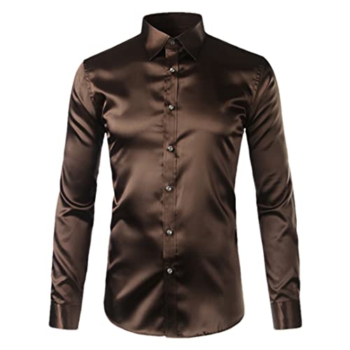 Chemise en soie pour homme au fini satin lisse et brillant de haute qualité