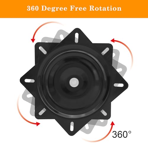 Tissting Drehbeschlag Drehteller 7 Zoll Stuhl Drehscheibe Basis Quadrat Drehteller 360 Grad Duale Lager Laufen für Möbel Stühle, Bar Stühle, Büro Stühle, Auto Stühle