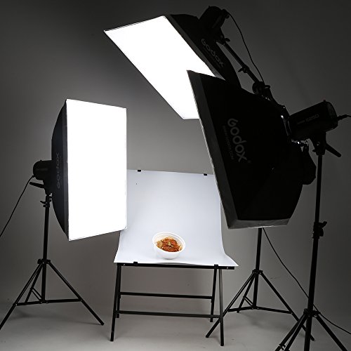 Godox E300 Strobe Studio Flash Light Kit 900W - Photographic Lighting - Strobes, Light Stands, Triggers, Soft Box,Boom Arm (110V) #TOP6