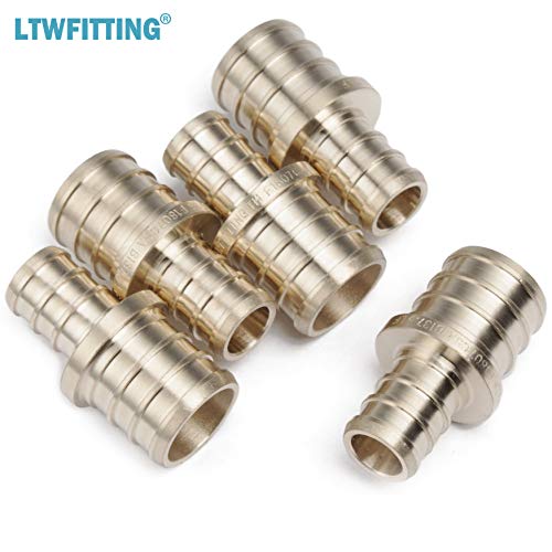 Ltwfitting Lf Brass Pex Crimp Fitting 1/2-Inch X 3/4-Inch Pex Reducing Coupling (Pack Of 5) #TOP4