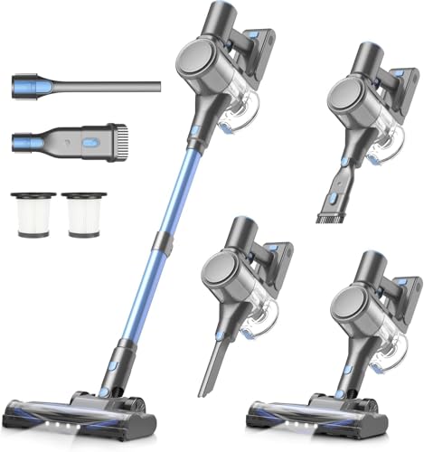 Image of Zefiro Cordless Vacuum Cleaner, 450W /40Kpa Vacuum Cleaners for Home | 50Mins Stick Vacuum with LED Display, Anti-Tangle and Lightweight, Rechargeable Vacuum for Pet Hair /Carpet /Hardwood Floor