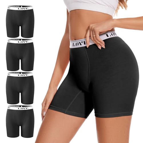 Image of ALLBASE Womens Boxer Briefs High Waisted Modal Boy Shorts Underwear
