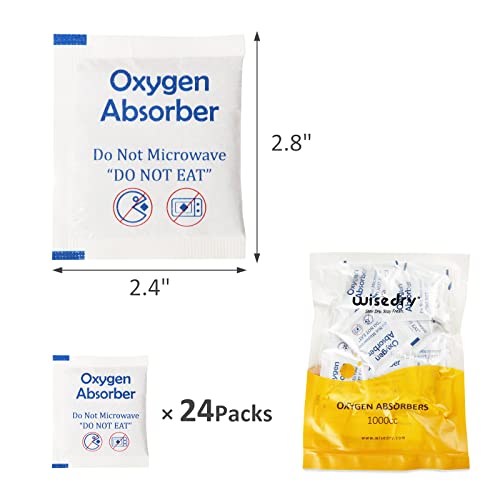 wisedry 1000CC [24 Packs] Food Grade Oxygen Absorbers for Dehydrated, Freeze Dried, and Long Term Food Storage - Thumbnail 2