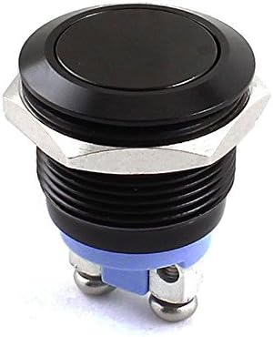 Yakamoz 19mm 3/4" Metal Momentary Push Button Switch 3A/250V AC SPST 1NO Industrial Car Switch - Black Shell