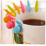 Nuevo y de alta calidad AYRSJCL 10Pcs / Lot Forma de Caracol Lindo té Titular Bolsa de Silicona Taza de la Taza de Caramelo Colores Herramientas Juego de Regalo de un Buen té Color al Azar