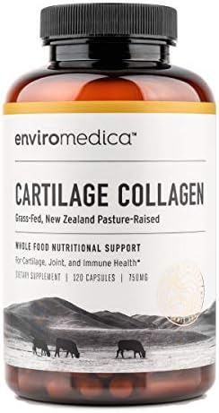 Enviromedica Tracheal Cartilage Collagen Supplement Capsules of Undenatured Type II Bovine Collagen Protein sourced from Grass Fed New Zealand Beef (120ct)