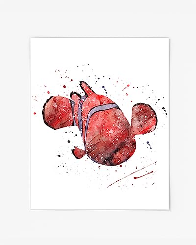 Nemo Prints, Finding Nemo Watercolor, Nursery Wall Poster, Holiday Gift, Kids and Children Artworks, Digital Illustration Art