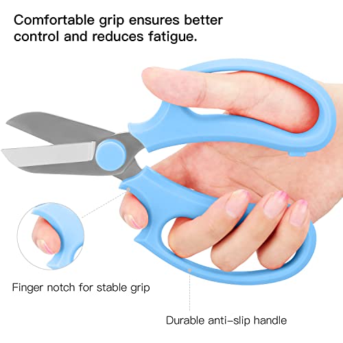 Image of Housolution Flower Scissors, Premium Steel Garden Pruning Shears, Blue | Strong Floral Shears, Floral Fruits Leaf Scissors Hand Pruner Snip Trimming Tool for Gardening Flower Arrangement