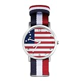 Betsy Ross Flag U.S.A Lightweight Wrist Watch Adjustable Nylon Band Outdoor Sport Work Wrist Watch Easy to Read Time