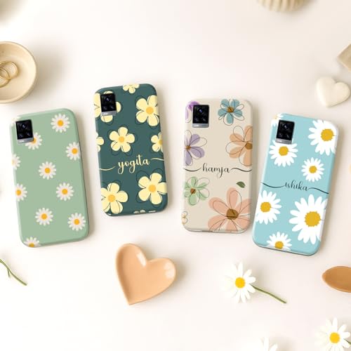 Image of COLORflow Back Cover Compatible with Vivo V20 | Daisy Bloom Customized Back Cover Compatible with Vivo V20