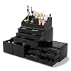 Readaeer Makeup Cosmetic Organizer Storage Drawers Display Boxes Case with 12 Drawers (Black)