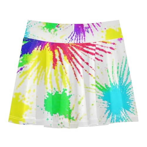 Joisal Watercolor Splashes Fireworks Tennis Skirts Toddler Children Athletic Shorts Girls Skorts Flowy Skirt 4t2