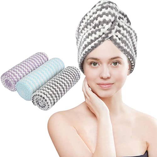 VIVOTE Microfiber Hair Towels Fast Drying Hair Turban Head Wrap for Women Wet Hair Absorbent Head Towel Anti Frizz Hair Wrap Towel 10 x 25.5Inch 3Pack (Light Blue+Light Purple+Gray) VIVOTE Microfiber Hair Towels Fast Drying Hair Turban Head Wrap for Women Wet Hair Absorbent Head Towel Anti Frizz Hair Wrap Towel 10 x 25.5Inch 3Pack (Light Blue+Light Purple+Gray)
