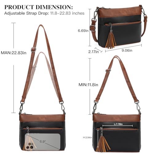 Image of GOIACII Crossbody Bags for Women Travel Purses Leather Handbags Medium Shoulder Bag with Adjustable Strap
