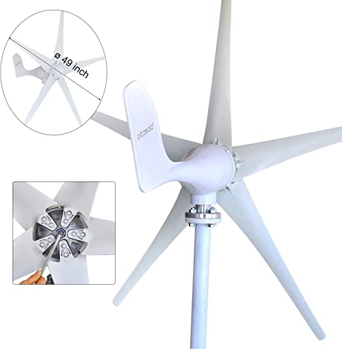 Pikasola Wind Turbine Generator 400W12V + 2 PCS 100W 12V Monocrystalline Solar Panel Kits Suit for RV Marine Home Solar Wind Hybrid System - Thumbnail 5
