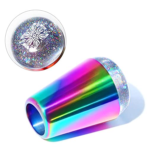 Nail Art Stamper, Silicone Nail Stamper Manopla colorida brilhante Carimbo de silicone para placas d