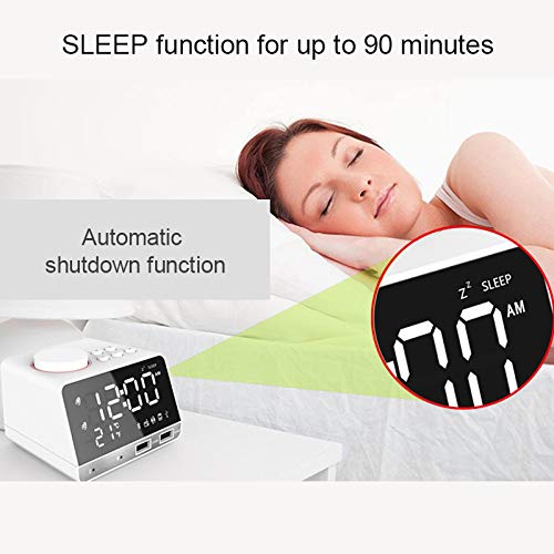 Reloj de la mesilla de alarma de radio Alarma K11 Bluetooth Reloj altavoz creativo de música digital de pantalla del reloj de radio con interfaz dual USB, tarjeta del disco de U / TF / FM / AUX, enchu