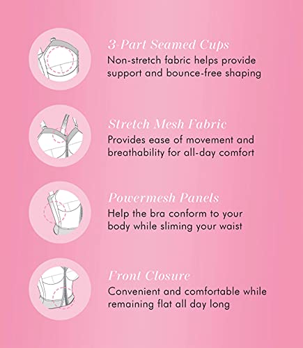 Exquisite Form Fully Classic Support Slimming Full-Coverage Longline Posture Bra, Front Closure, Wire-Free #5107530 #TOP3