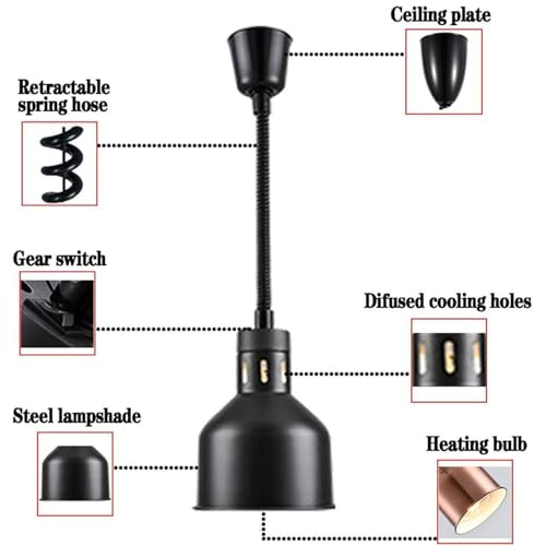 Lâmpada aquecedora de alimentos, Lâmpada de aquecimento de alimentos suspensa, Lâmpada de aqueciment
