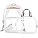 mommore Clear Backpack 2 set Heavy Duty Transparent Backpack See Through Travel Bag with Comfort Clear Handbag for School, Work, Security, Rainbow, White
