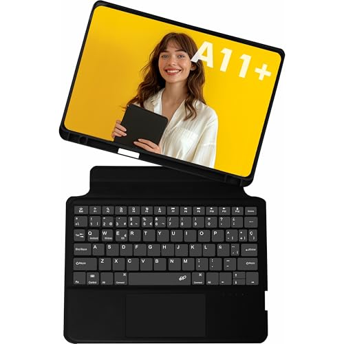 SILVERHT Funda con Teclado para Samsung Galaxy Tab A11+ 11” – Teclado Bluetooth con Touchpad, Funda Magnética 360°, Protección Completa, Negro