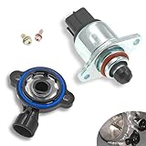 Arwrilt 2 PCS Car Idle Air Control Valve and Throttle Position Sensor, 4-pin Idle Control Valve Sensor for Car, Compatible with Most Buick Cadillac Chevrolet Models (Silver & Black)