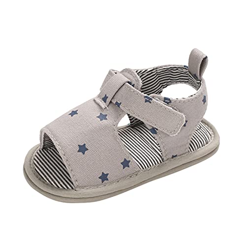 Generisch Negro 2 hueco bebé suave antideslizante sandalias niños cuna Prewalker zapatos verano flor bebé zapatos niños zapatillas niño 23, gris, 20.5 EU