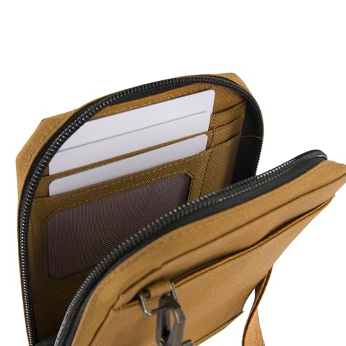 Carhartt Unisex Nylon Duck, Water Resistant Wallet with Adjustable Strap Crossbody-Portemonnaie, Braun Brown