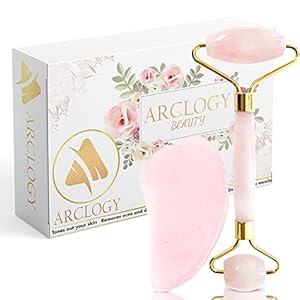 Jade Roller Set Anti Aging Beauty Facial Therapie 100% natürliche Massagestein Face Rose Quartz Gesicht Rosenquarz Jade Gua Sha Jade roller Rosental Quarzroller Gesichtmassager