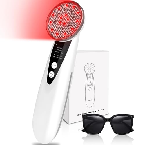 Red Light Therapy for Body, Infrared & Red Light Therapy Device for Face, Suitable for Pets and People, Easy to Set up Portable Handheld Red Light (Silver White)