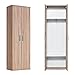 mokebo® Garderobenschrank 60cm Breite aus Holz 'Der Lange' schmaler Mehrzweckschrank in Sonoma Eiche für den Flur, moderner Schrank & Kleiner Kleiderschrank | 60x180x34 (B/H/T in cm) | Braun