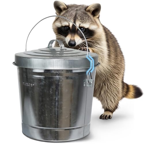 Plexon 6-Gallon Galvanized Metal Trash Can with Lid