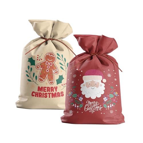 クリスマス ラッピング 袋 プレゼント ギフトバッグ 【ぬくもり感じるホリデー·ふんわり不織布·リボン付き】 ラッピング 袋 小 大 特大 ギフト袋 贈り物 人気 おしゃれ 収納 お祝い 記念日 結婚式 母の日 父の日 誕生日 バレンタイン (A4-甘い記憶)