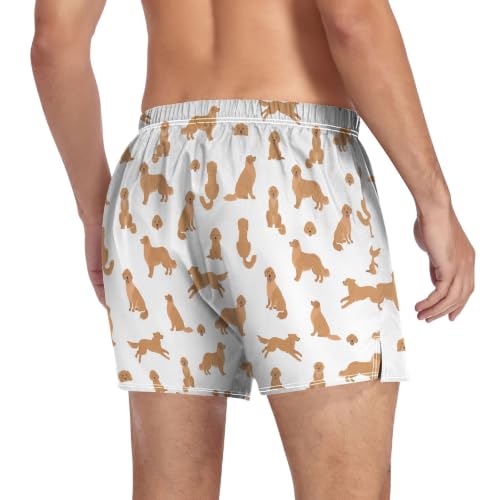 Image of Men's Boxer Shorts Cotton Loose Underwear with Button Fly